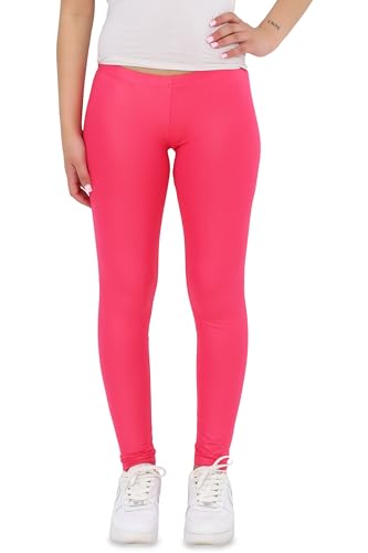Easy Young Fashion - Damen Basic Leggings in Matt oder Glanz-Optik - atmungsaktive weiche Lange Hose LG08 - Pink Glanz-Optik von Easy Young Fashion