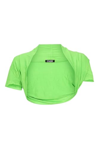 Easy Young Fashion Damen Bolero Jäckchen Kurzarm - elastisch & figurbetont - Basic Schulterjacke - weiche Open Front Jacke 3009 - (Apfelgrün) von Easy Young Fashion