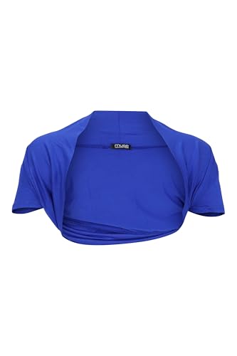 Easy Young Fashion Damen Bolero Jäckchen Kurzarm - elastisch & figurbetont - Basic Schulterjacke - weiche Open Front Jacke 3009 - (Blau) von Easy Young Fashion