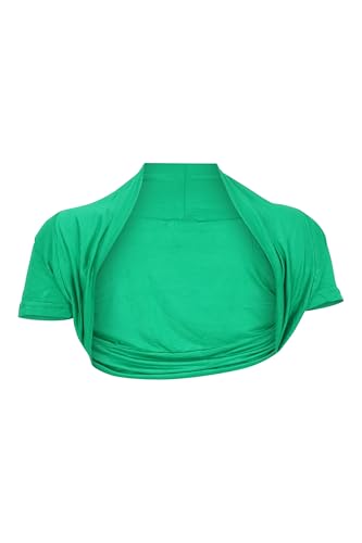 Easy Young Fashion Damen Bolero Jäckchen Kurzarm - elastisch & figurbetont - Basic Schulterjacke - weiche Open Front Jacke 3009 - (Grün) von Easy Young Fashion