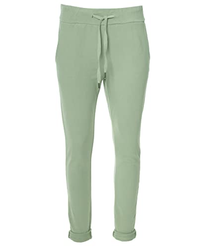 Easy Young Fashion - Damen Jogginghose - Lange Sweathose aus Baumwolle 8201 - Khaki L von Easy Young Fashion