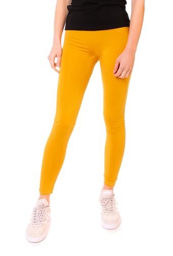 Easy Young Fashion - Damen Leggings - Lange Thermo Soft Touch Winter Unterziehhose - Funktionstight 0108 - Gelb S/M von Easy Young Fashion