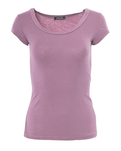 Easy Young Fashion - Damen Basic Rundhals T-Shirt - Kurzarm Unterziehshirt Skinny Fit 1001 - Himbeer S Easy Young Fashion - Damen Basic Rundhals T-Shirt - Kurzarm Unterziehshirt Skinny Fit 1001 - Himbeer S von Easy Young Fashion