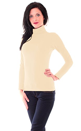 Easy Young Fashion - Damen Thermo Mikrofaser Langarm Rollkragen Shirt - Rolli Unterziehshirt Skinny Fit 3253 - Vanille L Easy Young Fashion - Damen Thermo Mikrofaser Langarm Rollkragen Shirt - Rolli Unterziehshirt Skinny Fit 3253 - Vanille L von Easy Young Fashion