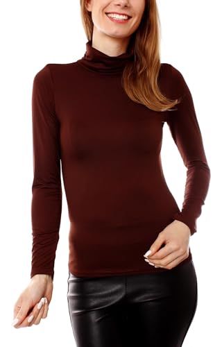 Easy Young Fashion - Damen Thermo Mikrofaser Langarm Rollkragen Shirt - Rolli Unterziehshirt Skinny Fit 3253 - Dunkelbraun M Easy Young Fashion - Damen Thermo Mikrofaser Langarm Rollkragen Shirt - Rolli Unterziehshirt Skinny Fit 3253 - Dunkelbraun M von Easy Young Fashion