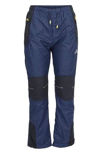 Easy Young Fashion EYF - Kinder Outdoorhose - gefütterte Funktionshose - atmungsaktive Winterhose - windabweisend SF2023 - Blau-Schwarz 146 von Easy Young Fashion