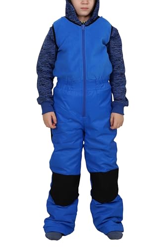 Easy Young Fashion EYF - Kinder Schneeoverall - winddichter Skioverall - warmer Skianzug - atmungsaktive Schneehose K101 - (Blau 110) von Easy Young Fashion