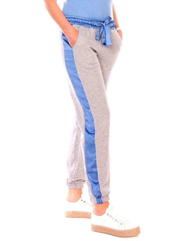 Easy Young Fashion Sweathose Sweathose mit Satin-Seitenstreifen 8211 mit Satin-Seitenstreifen von Easy Young Fashion