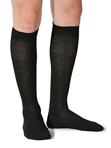 Easy8 - (Schwarz, 43-45 Kniestrümpfe Herren, Socken Herren 39-42, 43-45, Herrensocken, 6 Paar 100% Baumwollsocken, Strümpfe, Blau, Schwarz, Bunte, Socks, Lange Socken Herren von Easy8