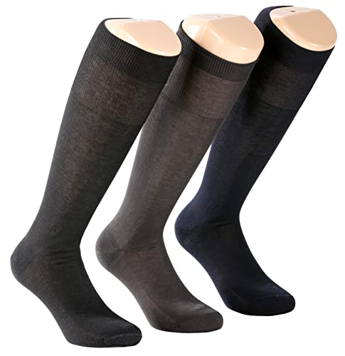 Easy8 - (Verschiedene Französische Farben, 39-42 Kniestrümpfe Herren, Socken Herren 39-42, 43-45, Herrensocken, 6 Paar 100% Baumwollsocken, Strümpfe, Blau, Schwarz, Bunte, Socks, Lange Socken Herren von Easy8