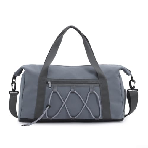 Oxford-Tuch Turnbeutel mit großem Fassungsvermögen, Schuhfach, ideal für Sport oder Reisen, grau von EasyByMall