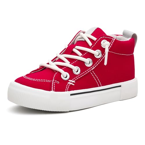 EasyStar Halbhoher Schlupfschuh für Jungen und Mädchen, bequemer Stoff, Rot/Ausflug, einfarbig (Getaway Solids), 11 Little Kid von EasyStar
