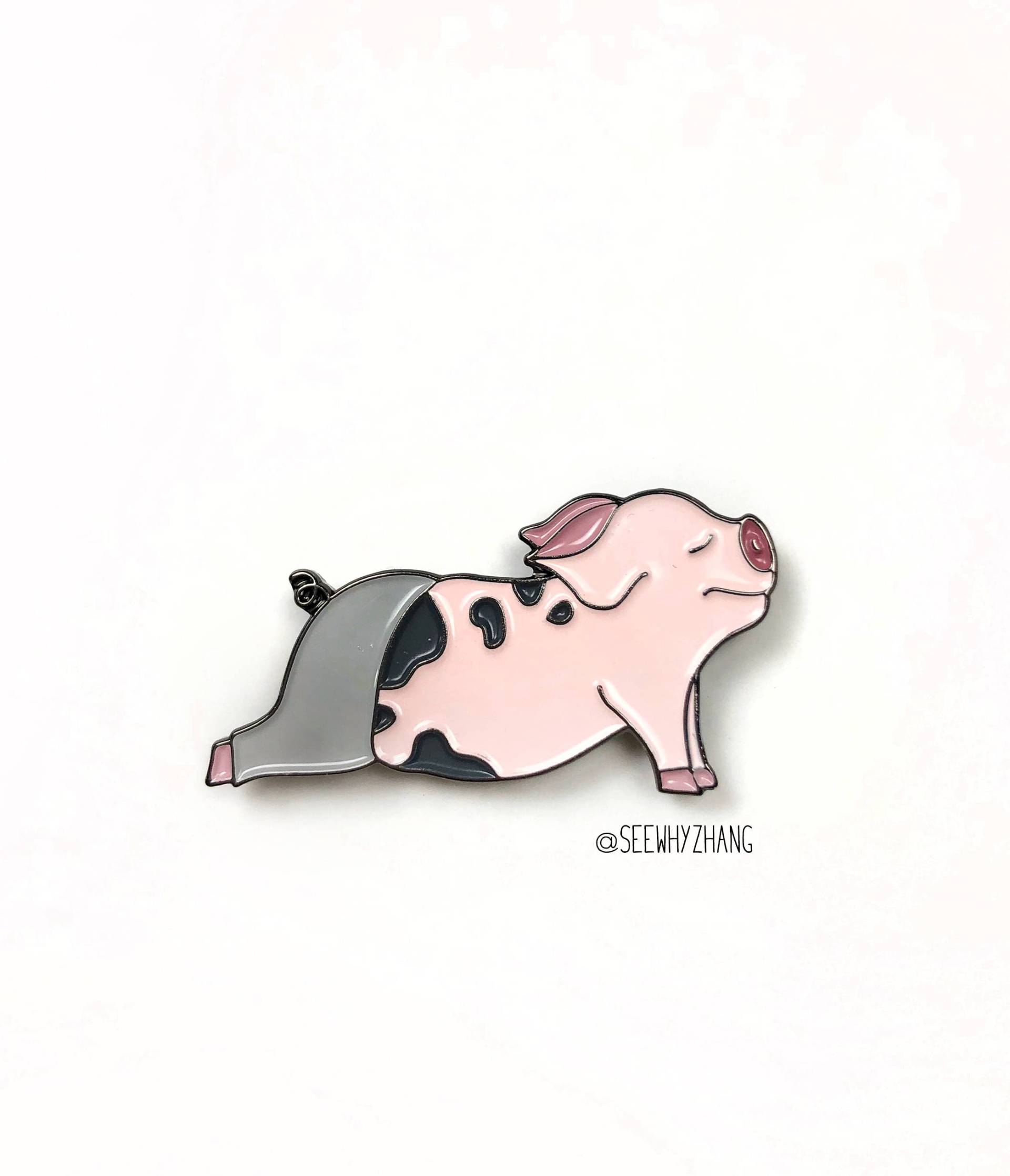 Yoga Schwein Weiche Emaille Pin/Vinyasa Tier Macht Anstecknadel Lustiger von EasySundayClub