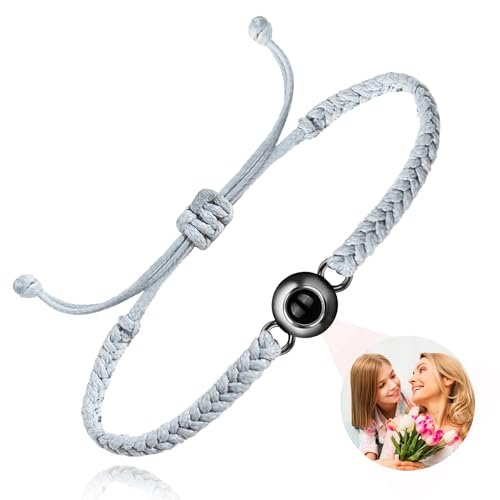 Easycosy Personalisiertes Projektions Armband mit Foto und Bild im Stein - Fotoarmband als personalisierte Geschenke für Frauen Männer Freundin Mama Papa zum Geburtstag Weihnachten von Easycosy