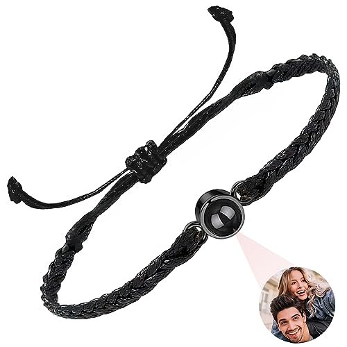 Easycosy Personalisiertes Projektions Armband mit Foto und Bild im Stein - Fotoarmband damen als personalisierte Geschenke für Frauen Mama Oma Schwester beste Freundin zum Geburtstag Weihnachten von Easycosy
