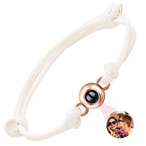 Easycosy Personalisiertes Projektions Armband mit Foto und Bild im Stein - Fotoarmband als personalisierte Geschenke für Frauen Männer Freundin Mama Papa zum Geburtstag Weihnachten von Easycosy