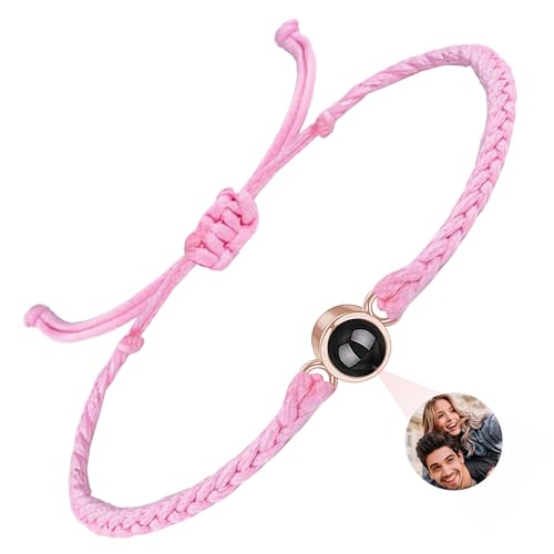 Easycosy Personalisiertes Projektions Armband mit Foto und Bild im Stein - Fotoarmband als personalisierte Geschenke für Frauen Männer Freundin Mama Papa zum Geburtstag Weihnachten von Easycosy