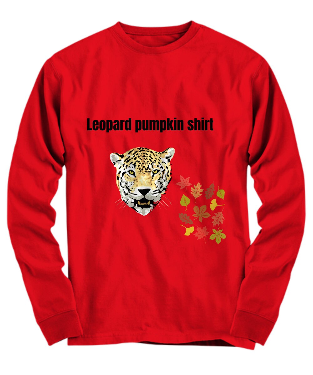 Leopard Kürbis Shirt Herbst Langarm T-Shirt von Easyfan