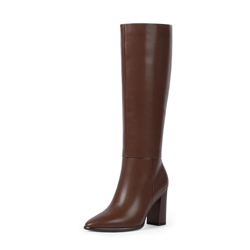Easyfox Kniehohe Stiefel für Damen, spitzer Zehenbereich, klobiger Absatz, Herbst, hohe Stiefel, seitlicher Reißverschluss, Kunstleder, lange Stiefel für Damen, Braun PU, 41 EU Easyfox Kniehohe Stiefel für Damen, spitzer Zehenbereich, klobiger Absatz, Herbst, hohe Stiefel, seitlicher Reißverschluss, Kunstleder, lange Stiefel für Damen, Braun PU, 41 EU von Easyfox