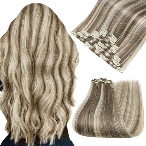 Easyouth Clip in Echthaar Extensions Blond Extension Echthaar Clips Hellbraun Highlighted Platinblond Invisible Clip in Haarverlängerungen Remy Menschenhaar für Frauen 40 cm 7Pcs 120g #P8/60 Easyouth Clip in Echthaar Extensions Blond Extension Echthaar Clips Hellbraun Highlighted Platinblond Invisible Clip in Haarverlängerungen Remy Menschenhaar für Frauen 40 cm 7Pcs 120g #P8/60 von Easyouth