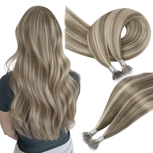 Easyouth Echthaar Nanoring Extensions Highlights Nanoring Extensions Echthaar Aschbraun Highlighted Platinblond Haarverlängerung Nanoring Extension Für Damen #P8/60 40 cm 50s 50 g Easyouth Echthaar Nanoring Extensions Highlights Nanoring Extensions Echthaar Aschbraun Highlighted Platinblond Haarverlängerung Nanoring Extension Für Damen #P8/60 40 cm 50s 50 g von Easyouth