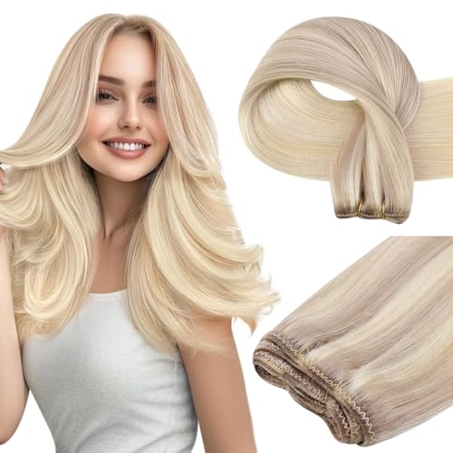 Easyouth Echthaar Tressen Zum Einnähen Ombre Blond Echthaar Extensions Tressen Remy Menschenhaar Balayage Aschblond Mittelblond Platinblond Weft Extensions Echthaar für Frauen 100g 45 cm #NORDIC Easyouth Echthaar Tressen Zum Einnähen Ombre Blond Echthaar Extensions Tressen Remy Menschenhaar Balayage Aschblond Mittelblond Platinblond Weft Extensions Echthaar für Frauen 100g 45 cm #NORDIC von Easyouth