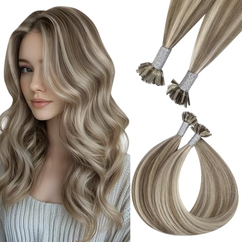 Easyouth Extensions Echthaar Bondings Blond Highlights Echthaar Extensions Bondings Hellbraun Platinblond Bonding Extensions Haarverlängerungen für Frauen 45 cm 50s 50g #P8/60 Easyouth Extensions Echthaar Bondings Blond Highlights Echthaar Extensions Bondings Hellbraun Platinblond Bonding Extensions Haarverlängerungen für Frauen 45 cm 50s 50g #P8/60 von Easyouth