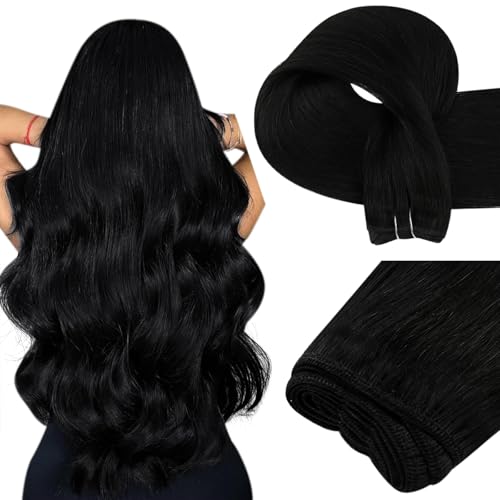 Easyouth Extensions Tressen Echthaar Schwarz Extension Echthaar Zum Einnähen Schwarz Weft Extensions Menschenhaar für Frauen #1 50 cm 100g Easyouth Extensions Tressen Echthaar Schwarz Extension Echthaar Zum Einnähen Schwarz Weft Extensions Menschenhaar für Frauen #1 50 cm 100g von Easyouth