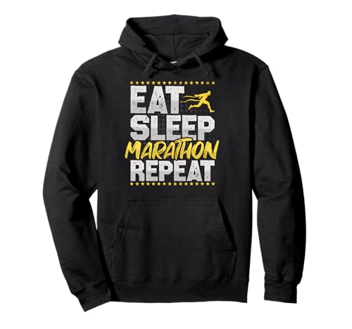 Der Marathon Repeat Retro-Jogging-Marathon für Herren Pullover Hoodie von Eat Sleep And Repeat Retro Hobby Gifts Men Women