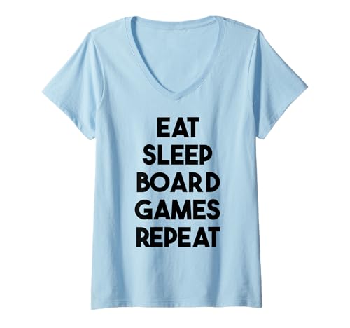 Damen Brettspiele Lustig - Eat Sleep Brettspiele Wiederholen T-Shirt mit V-Ausschnitt Damen Brettspiele Lustig - Eat Sleep Brettspiele Wiederholen T-Shirt mit V-Ausschnitt von Eat Sleep Board Games Repeat
