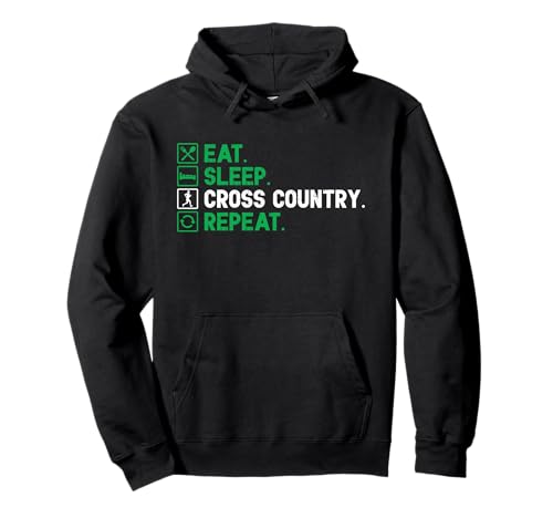 Eat Sleep Cross Country Repeat Design für Damen Herren Kinder Pullover Hoodie von Eat Sleep Cross Country Repeat Funny Running Store