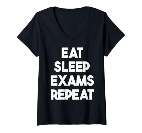 Damen Wiederholte ESS-/Schlafprüfungen — Lustiger Student T-Shirt mit V-Ausschnitt Damen Wiederholte ESS-/Schlafprüfungen — Lustiger Student T-Shirt mit V-Ausschnitt von Eat Sleep Exams Repeat