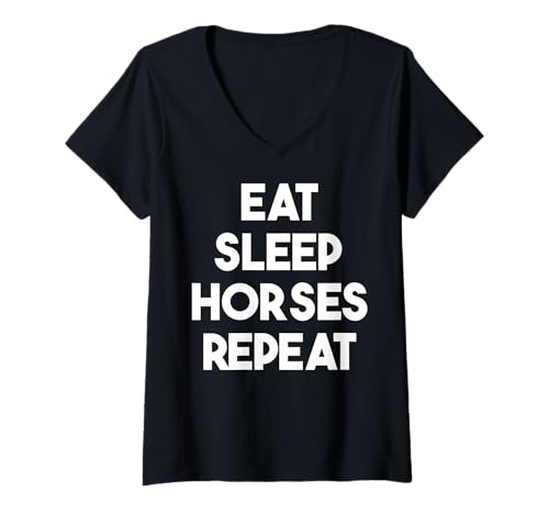 Damen Eat Sleep Horses Repeat - Lustiger Cowboy T-Shirt mit V-Ausschnitt Damen Eat Sleep Horses Repeat - Lustiger Cowboy T-Shirt mit V-Ausschnitt von Eat Sleep Horses Repeat