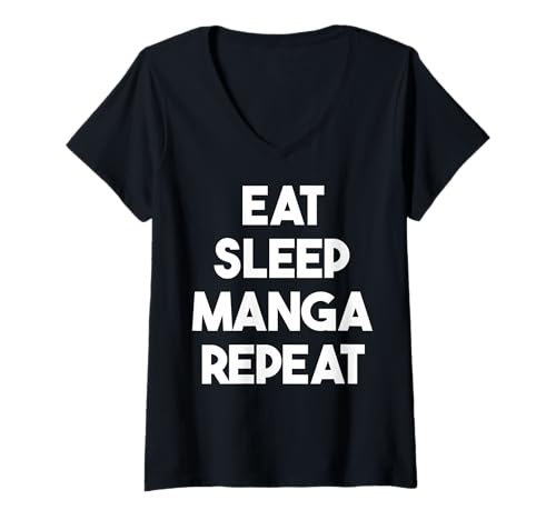 Damen Eat Sleep Manga Repeat - Lustiger Manga T-Shirt mit V-Ausschnitt Damen Eat Sleep Manga Repeat - Lustiger Manga T-Shirt mit V-Ausschnitt von Eat Sleep Manga Repeat