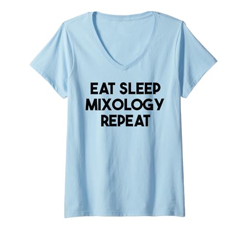 Damen Barkeeper Funny - Eat Sleep Mixology Repeat T-Shirt mit V-Ausschnitt Damen Barkeeper Funny - Eat Sleep Mixology Repeat T-Shirt mit V-Ausschnitt von Eat Sleep Mixology Repeat