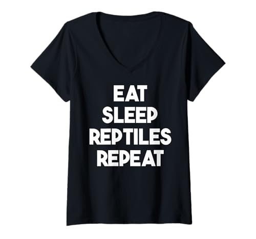 Damen Eat Sleep Reptiles Repeat - Lustiges Reptil T-Shirt mit V-Ausschnitt Damen Eat Sleep Reptiles Repeat - Lustiges Reptil T-Shirt mit V-Ausschnitt von Eat Sleep Reptiles Repeat
