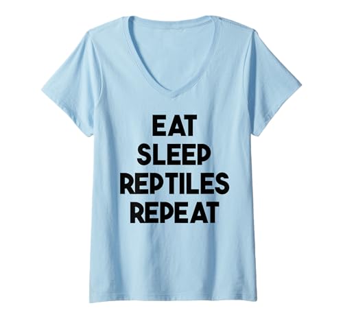Damen Reptile Funny - Eat Sleep Reptiles Repeat T-Shirt mit V-Ausschnitt Damen Reptile Funny - Eat Sleep Reptiles Repeat T-Shirt mit V-Ausschnitt von Eat Sleep Reptiles Repeat