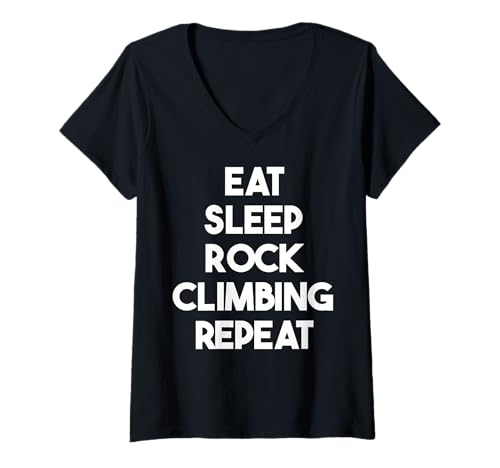 Damen Eat Sleep Rock Climbing Repeat - Lustiges Klettern T-Shirt mit V-Ausschnitt Damen Eat Sleep Rock Climbing Repeat - Lustiges Klettern T-Shirt mit V-Ausschnitt von Eat Sleep Rock Climbing Repeat