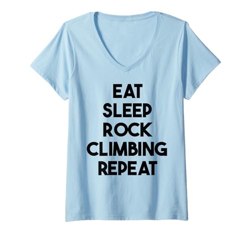 Damen Klettern lustig — Eat Sleep Rock Climbing Repeat T-Shirt mit V-Ausschnitt Damen Klettern lustig — Eat Sleep Rock Climbing Repeat T-Shirt mit V-Ausschnitt von Eat Sleep Rock Climbing Repeat