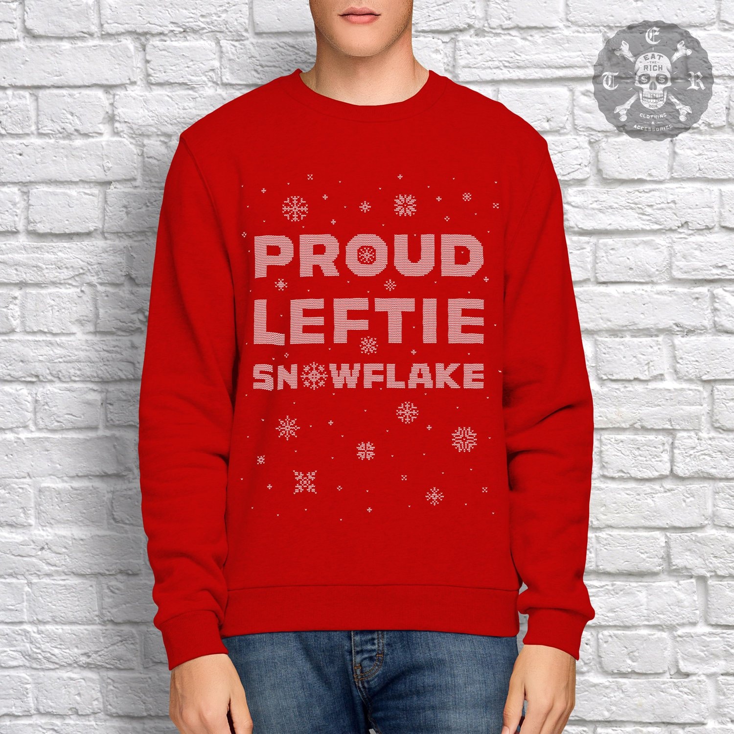 stolzer Linkshänder Schneeflocke Sweatshirt/Hässlicher Pullover Arbeit Linker Flügel stolzer Linkshänder Schneeflocke Sweatshirt/Hässlicher Pullover Arbeit Linker Flügel von EatTheRichShop