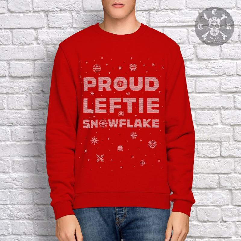 stolzer Linkshänder Schneeflocke Sweatshirt/Hässlicher Pullover Arbeit Linker Flügel stolzer Linkshänder Schneeflocke Sweatshirt/Hässlicher Pullover Arbeit Linker Flügel von EatTheRichShop