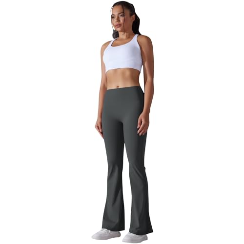 Bootcut Hosen Damen, Jazzpants Damen Lang, Hohe Taille Wide Leg Leggings Stretch Skinny Schlaghosen Elastische Flare Hosen Einfarbige Sweathose Slim V-Form Bell Bottom Pants Dehnbarer Fitnesshosen von Eauptffy