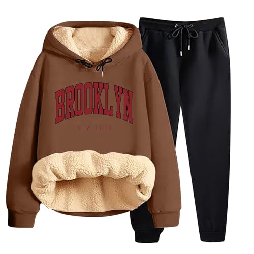 Eauptffy Damen Jogginganzug Trainingsanzug Hausanzug Set Plus Size üBergröße Joggen Anzug Set Casual Sportkleidung Modern Sportset Suit Trainingsjacke und Hosen Fitnessanzug Tracksuits von Eauptffy