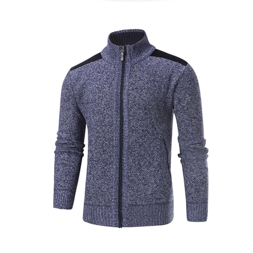 Eauptffy Dicke Strickjacke, Herren Cardigan, Herrenstrickjacken mit Reissverschluss Sweat-Jacke Dicker Gestrickt Strickpullover Hochgeschlossen Warme Hemd Jacke Stilvolle Sweaters Weiches Lässiges von Eauptffy