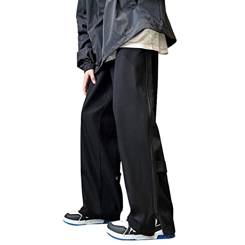 Herren Trainingshose mit seitlicher Knopfleiste- Hosen Sweatshose Streifen Sweatpants Elastischer Bund Jogginghose mit Taschen, Knöpfe, Casual Loose Basketball Trainingshose Sportswear Sporthose von Eauptffy