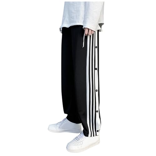 Reha Hose Damen Seitlich zu Öffnen -Jogginghose mit Seitlicher Knopfleiste Lange Loose Gummibund Sporthose Unisex Sweatshose Sportswear Trainingsanzug Trainingshose Fitness von Eauptffy