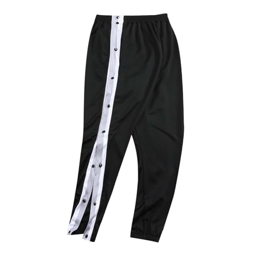 Reha Hose Damen mit Seitlicher Knopfleiste Lange Jogginghose Seitlich Zu öffnen Loose Gummibund Sporthose Unisex Sweatshose Sportswear Trainingsanzug Trainingshose Fitness von Eauptffy