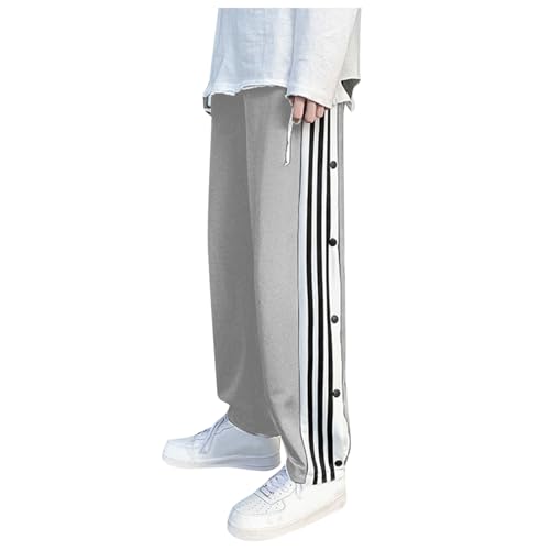 Reha Hose Herren Seitlich zu Öffnen - Jogginghose Postoperative Hose Weites Bein Trainingshose Open Leg Jogger Freizeithose 90Er Jahre Outfit Hose mit Knöpfen An Der Seite Sportswear mit Taschen von Eauptffy