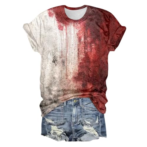 Tshirt Problem Gelöst mit Blut, Tshirt Teenager Mädchen, Tshirt Blut Verletzung Entsetzen Sommershirts Kurzärmeliger Rundhalsausschnitt Tops mit Blood Drucken Bluse Lässig Leichte Halloween Kostüm Tshirt Problem Gelöst mit Blut, Tshirt Teenager Mädchen, Tshirt Blut Verletzung Entsetzen Sommershirts Kurzärmeliger Rundhalsausschnitt Tops mit Blood Drucken Bluse Lässig Leichte Halloween Kostüm von Eauptffy