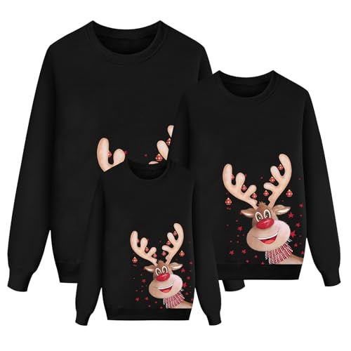 Weihnachten Pullover Familie, Weihnachtspullover Ugly Lustig Weihnachten Pullover Rundhals Langarm Christmas Strickpullover Xmas Pullis Weihnachtsdruck Tops Partnerlook Pärchen Unisex Kinder 2024 von Eauptffy
